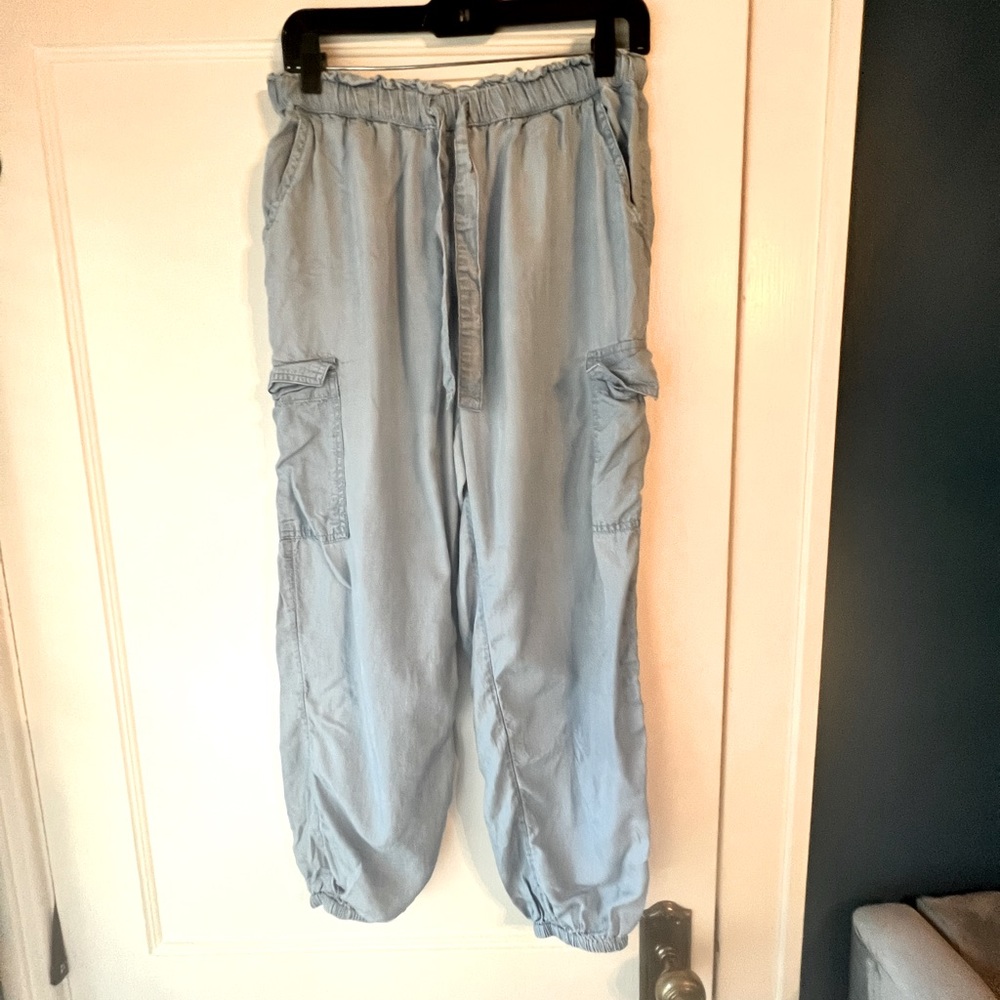Athleisure ‘denim’ cargo joggers